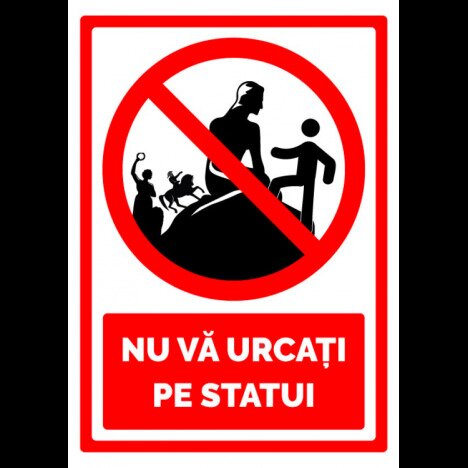 indicator pentru nu va urcati pe statui